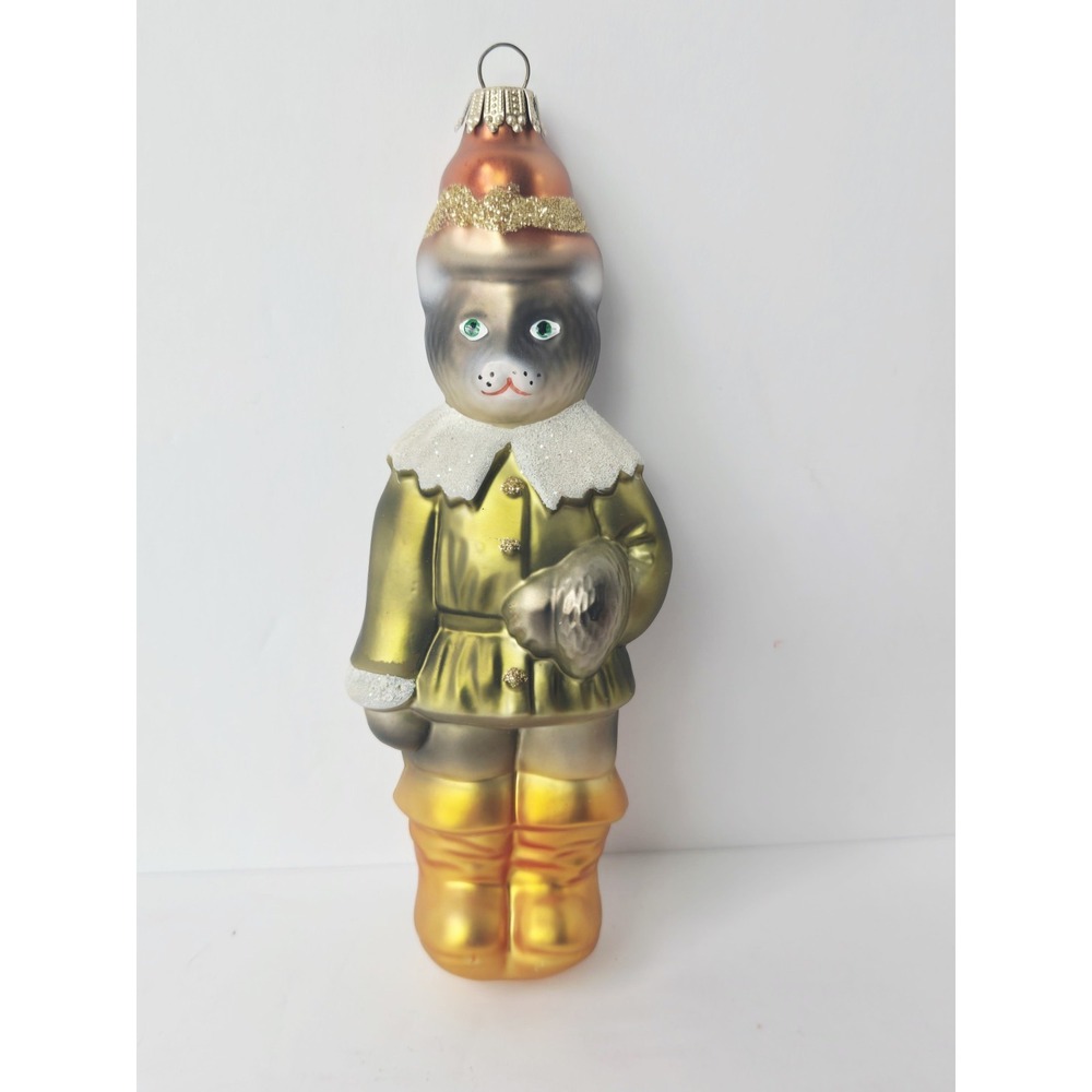 Glass Christmas ornament‎ cat Puss n Boots